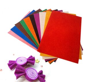 фоаміран а4 1,0 мм товщина набір 10 кольорів з глітером не клейкий мікс