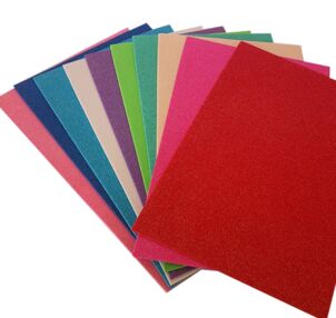 фоаміран а4 1,8 мм товщина набір 10 кольорів неон з глітером не клейкий мікс