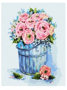 Розпис по номерах 25х25 КНО3126 Букет елегантних троянд "Ідейка"