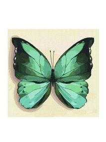 Розпис по номерах 25х25 КНО4208 Зелений метелик "Ідейка"