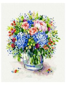 Розпис по номерах 40х40 КНО2959 Чарівна гортензія "Ідейка"