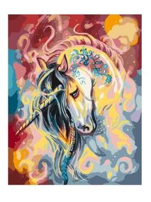 Розпис по номерах 40х50 КНО4120 Кольоровий одноріг "Ідейка"