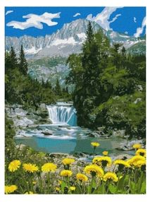 Розпис по номерах 40х50 КНО2283 Гірський водограй "Ідейка"