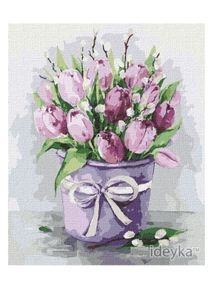 Розпис по номерах 40х50 КНО2958 Витончені тюльпани "Ідейка"