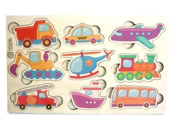 дерев'яний пазл транспорт (кольоровий) вкладка