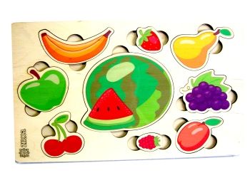 Дерев'яні пазл Фрукти ягоди (кольорові)