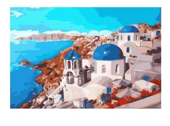 Розпис по номерах 40х50 КНО2139 Санторіні "Ідейка"