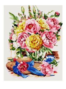 Розпис по номерах 40х50 КНО2222 Свіжість півоній 2 "Ідейка"
