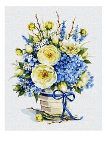 Розпис по номерах 40х50 КНО3123 Лазурний букет "Ідейка"