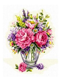 Розпис по номерах 40х50 КНО3132 Мальовничі півонії "Ідейка"