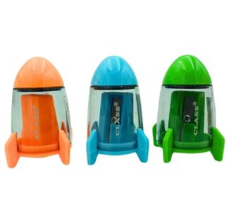 чинка пластикова з контейнером та гумкою 4829C Class Fluor