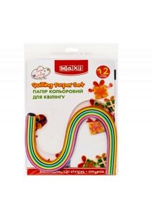 набір паперу кольорового для квілінгу 3 мм х 420 мм 12 кольорів 120 смужок
