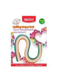 набір паперу кольорового для квілінгу 10 мм х 420 мм 10 кольорів 100 смужок
