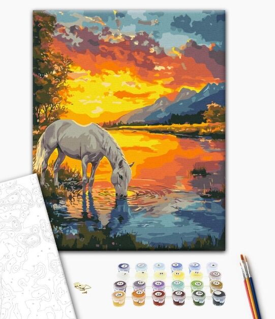 Розпис по номерах 40х50 BS54417 Кінь на світанку brushme Брашми Ціна (цена) 176.30грн. | придбати  купити (купить) Розпис по номерах 40х50 BS54417 Кінь на світанку brushme Брашми доставка по Украине, купить книгу, детские игрушки, компакт диски 1