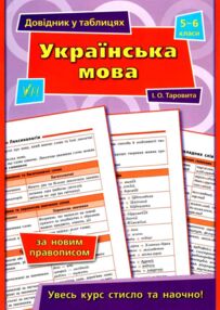 Довідник у табл 5-6кл Українська мова