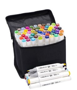 набір скетч маркерів 60 штуки білий корпус в сумці BV820-60 набір скетч маркерів 60 штуки білий корпус в сумці BV820-60