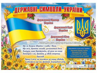Державні символи України плакат розмір 68 x 48 см Державні символи України плакат розмір 68 x 48 см