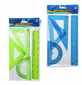 набір вимірювальний 20 сантиметрів (4 предмета) кольорові прозорі пластик в асортименті