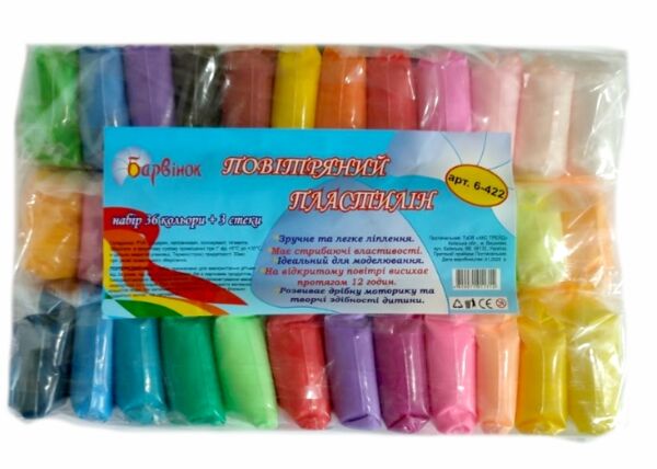 Супер легкий пластилін 36 кольорів зі стеками 252 грама Ціна (цена) 80.80грн. | придбати  купити (купить) Супер легкий пластилін 36 кольорів зі стеками 252 грама доставка по Украине, купить книгу, детские игрушки, компакт диски 0