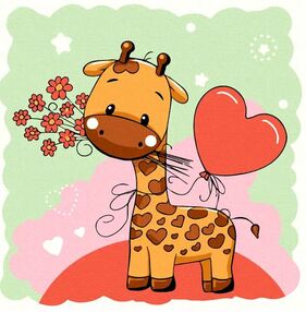 Розпис по номерах 30х30 15531-АС Жиравчик з квітами "Art Craft" арт крафт