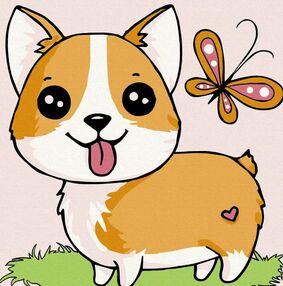 Розпис по номерах 30х30 15541-АС Цуценя коргі "Art Craft" арт крафт