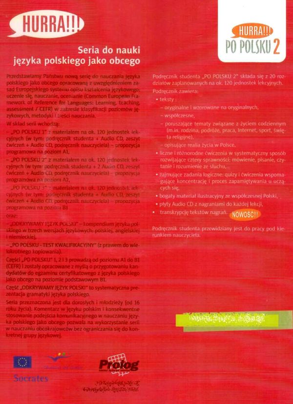 Hurra po polski 2 підручник книга    ціна  Socrates Ціна (цена) 330.40грн. | придбати  купити (купить) Hurra po polski 2 підручник книга    ціна  Socrates доставка по Украине, купить книгу, детские игрушки, компакт диски 10