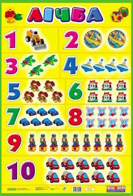 лічба до 10 плакат    (формат В-2) лічба до 10 плакат    (формат В-2)