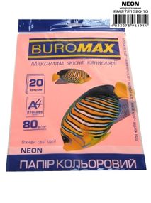 папір кольоровий  20 аркушів neon рожевий формат  А-4     Buromax  артикул BM.2