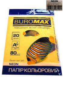 папір кольоровий  20 аркушів  neon помаранчевий     Buromax артикул BM.2721520-