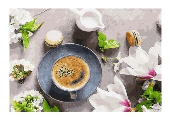 Розпис по номерах 40х50 GX34314 Кава і квіти brushme Брашми Ціна (цена) 157.90грн. | придбати  купити (купить) Розпис по номерах 40х50 GX34314 Кава і квіти brushme Брашми доставка по Украине, купить книгу, детские игрушки, компакт диски 0