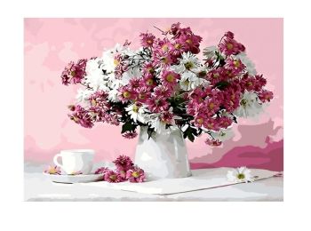 Розпис по номерах 40х50 GX8746 Натюрморт в рожевих тонах brushme Брашми
