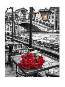 розпис по номерах 40х50 GX9754 троянди під дощем brushme Брашми