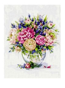 Розпис по номерах 40х50 КНО3139 Піони та іриси "Ідейка"