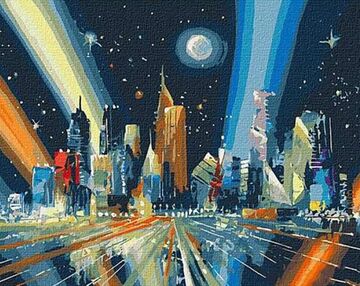 Розпис по номерах 40х50 КНО5024 Промені мегаполісу "Ідейка"