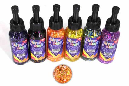 клей Glitter 50мл кольорові та різні за розмірами кружечки