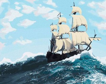 Розпис по номерах 40х50 КНО2752 Бурхливі хвилі "Ідейка"