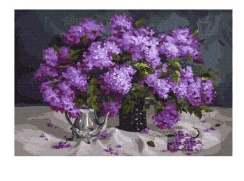 Розпис по номерах 40х50 КНО3178 Ароматний бузок "Ідейка"