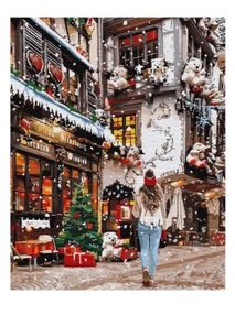 Розпис по номерах 40х50 КНО3582 Гуляючи новорічними вуличками "Ідейка"