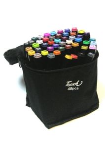 набір скетч маркерів 48 кольорів touch двосторонн чорний корпус в сумочці купити набір скетч маркерів 48 кольорів touch двосторонн чорний корпус в сумочці купити